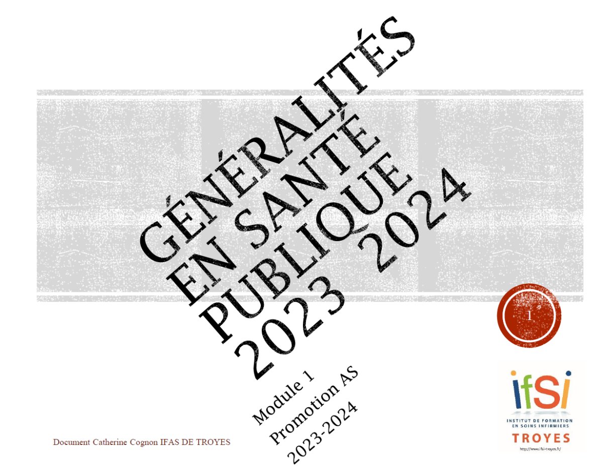 Couverture — Généralités en Santé Publique